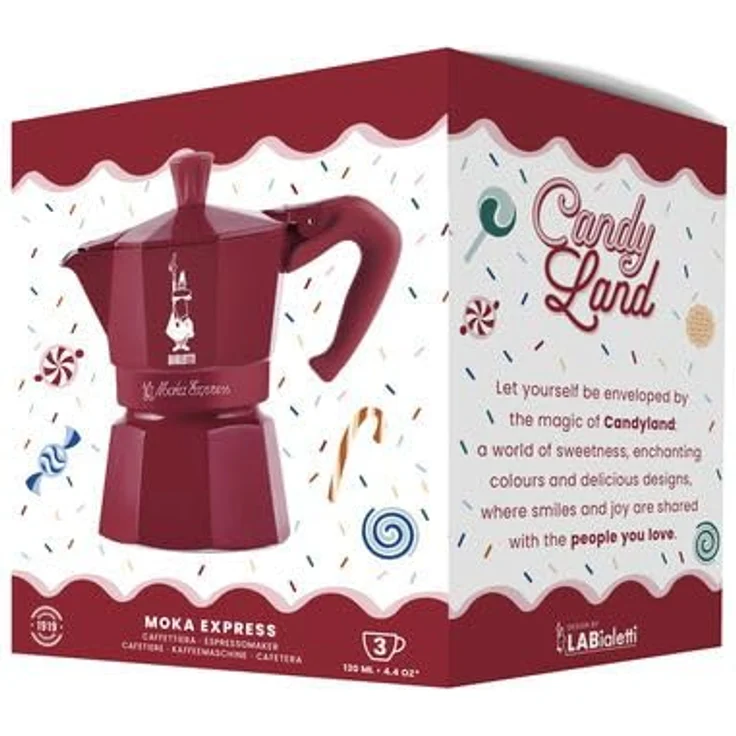 BIALETTI Espressokocher, rote Farbausführung aus hochwertigem Material – Bild 2