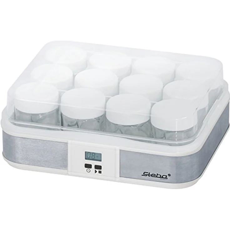 Steba JM 2 Jogurtbereiter | Timerfunktion mit Endabschaltung für die perfekte Konsistenz | Betriebskontrollleuchte | LCD Display | 12 - Glas Joghurtbecher mit Deckel à 0,21 Liter | 2,5 Liter Gesamt – Bild 4
