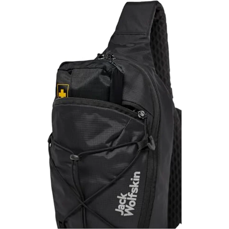 Jack Wolfskin Cyrox Sling, Freizeitrucksack mit 7 Litern Volumen, recyceltem Gewebe und verstellbarem Schultergurt, phantom – Bild 9