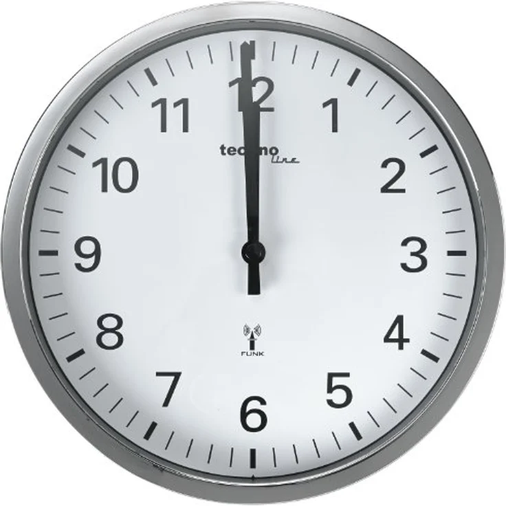 Technoline WT 8950, Funkwanduhr Ø 30 cm in edler Chrom-Optik mit automatischer Zeitumstellung – Bild 1