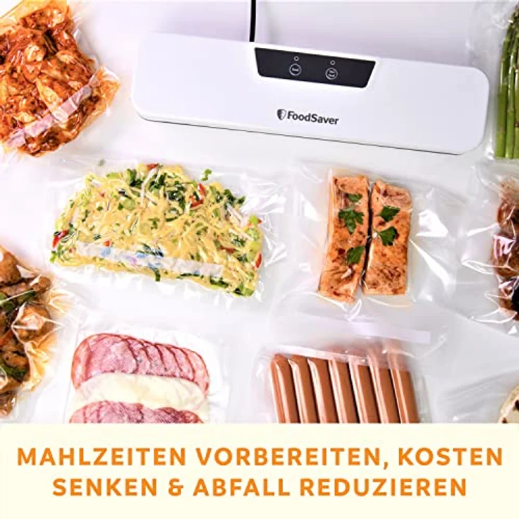 FoodSaver Everyday Vakuumiergerät | hält Lebensmittel bis zu 5X länger frisch | Vakuumierer in kompaktem Design für eine effiziente Aufbewahrung | mit 5 Vakuumierbeuteln (0,94L & 3,78L) | VS0290X – Bild 5
