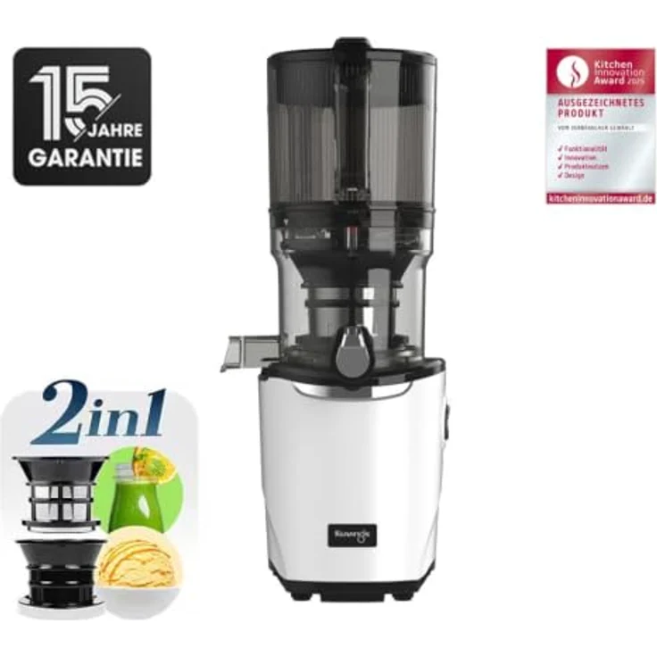 Kuvings AUTO9 HANDS-FREE SLOW JUICER (KHS-975SE), 200 W, 2 L Auto-Hopper, BPA-frei, mit E-Rezeptbuch – Bild 2