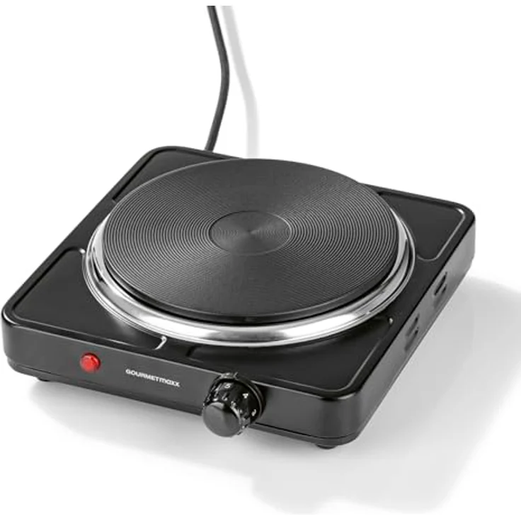 GOURMETmaxx Elektrische Kompakt-Herdplatte | 1500W, Stufenlose Temperaturregulierung, Integrierter Thermostat, Kontrollleuchte | Ideal für Camping, Büro & kleine Küchen | Für Töpfe bis 18,5 cm – Bild 3