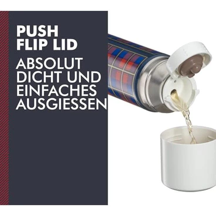Thermos THERMOS REVIVAL BEVERAGE BOTTLE 0,50l, retro blue, Isolierflasche Edelstahl mit Trinkbecher, 18 h heiß / 24 h kalt, spülmaschinenfest, absolut dicht, BPA-frei – Bild 3