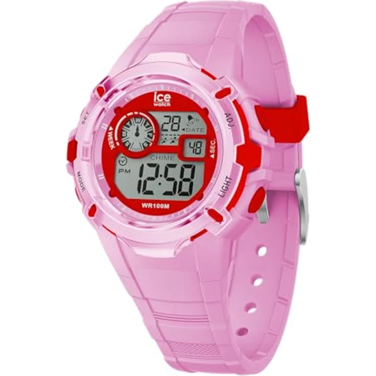ICE-WATCH Ice Digit Explorer Lovely Pink, Rosa Mädchenuhr mit Silikonarmband, digitale Funktionen und 10 bar wasserdicht, 023268 (Small) – Bild 1