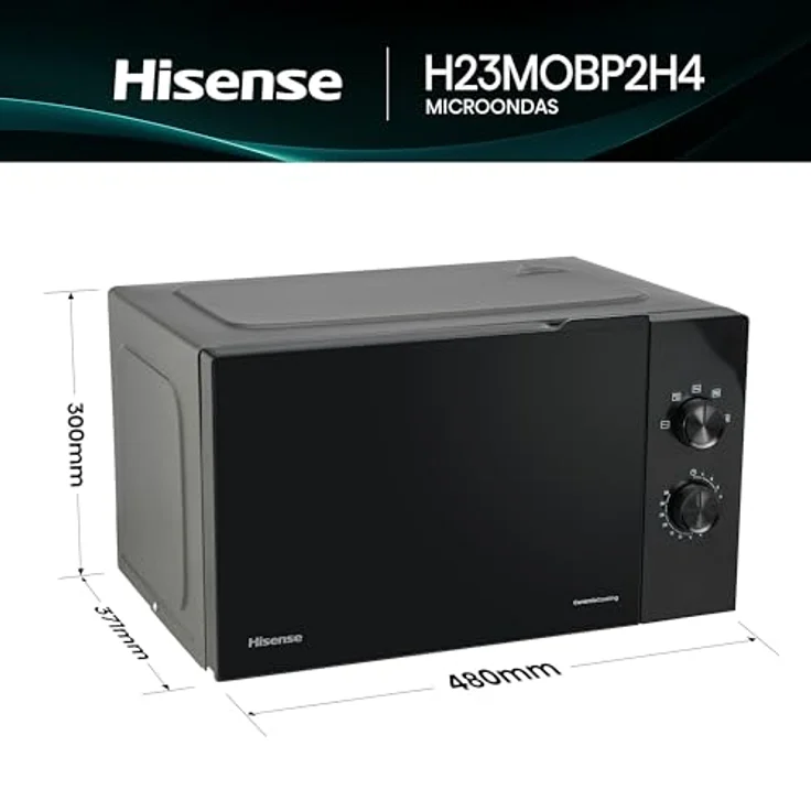 Hisense H23MOBP2H4 Mikrowellenherd Schwarz Flache Oberfläche 23 L 800 W – Bild 2