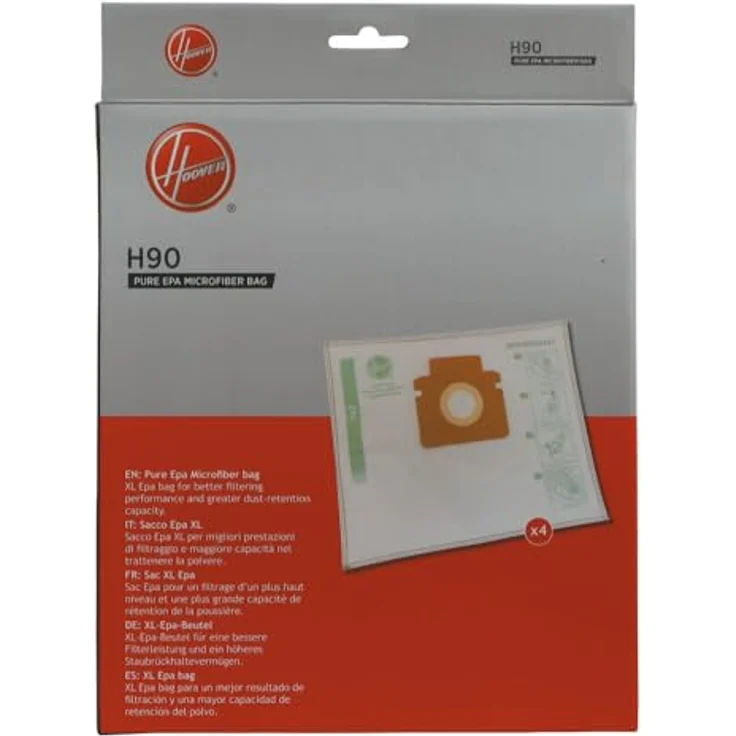 Hoover H90 Staubsauger XL-Beutel, Original, Mikrofaser, Pure EPA, Anti-Geruch, Extra-Filterung, 4 Stück – Bild 4