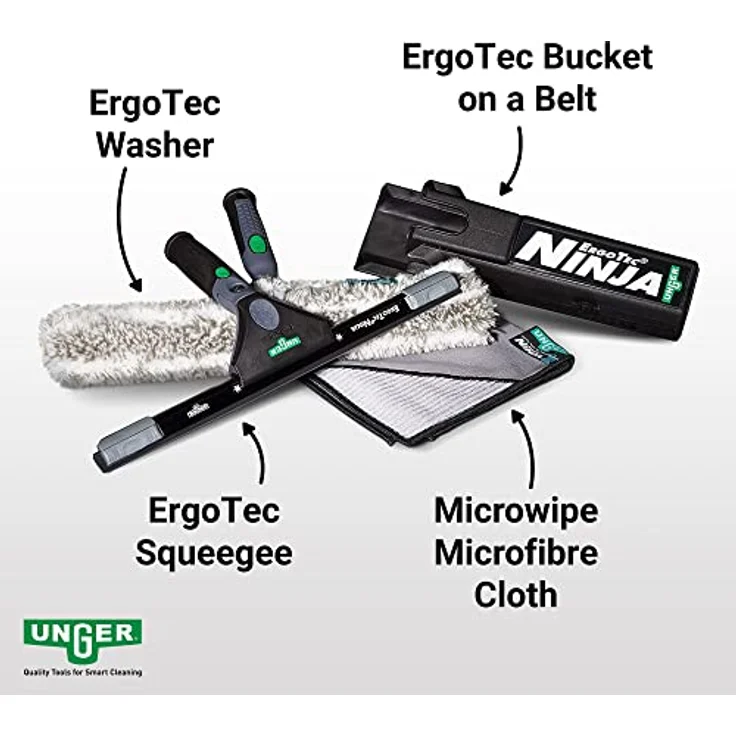 Unger Premium Ergo Tec Ninja AKN12 Glasreinigungsset 4 in 1 Neu Fensterwischset – Bild 3