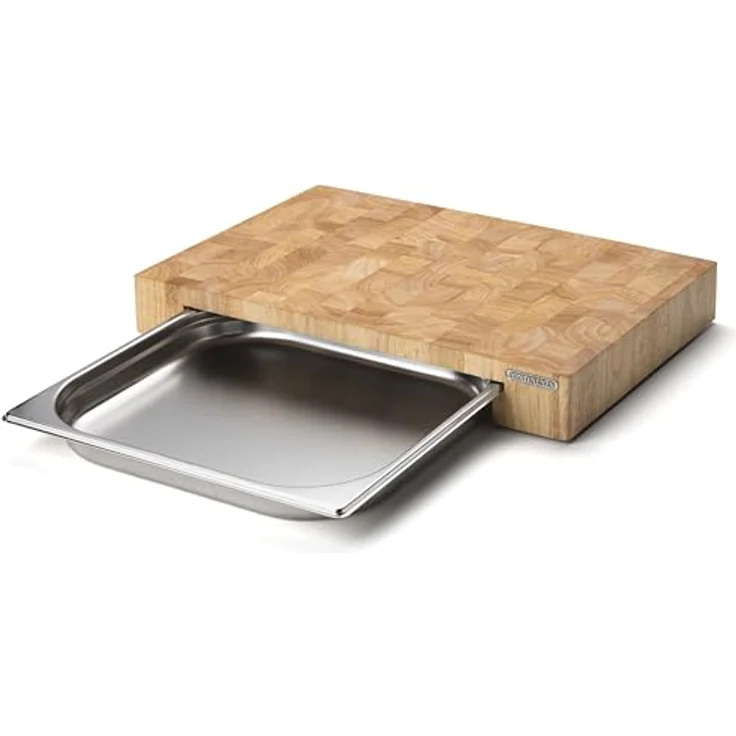 Continenta Schneidebrett mit Edelstahl-Schublade 4027 48 x 32,5 x 6 cm – Bild 4