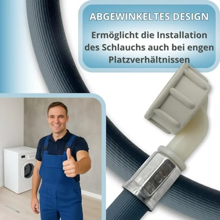 boni-shop Zulaufschlauch Waschmaschine, Winkel 4m, 3/4 Zoll, druck- und temperaturbeständig, ideal für beengte Räume – Bild 6