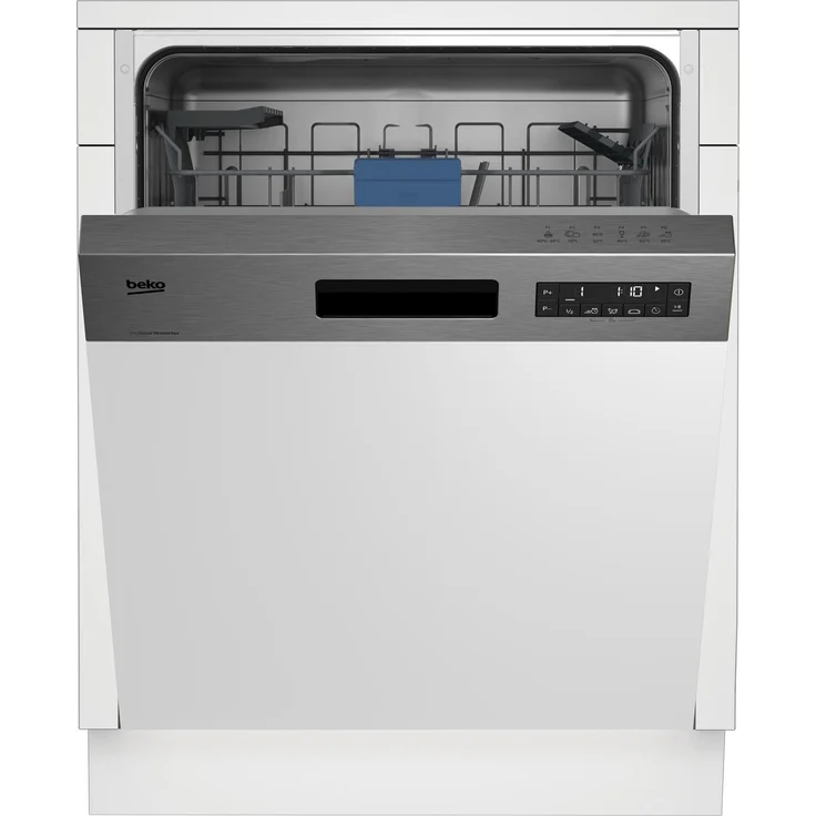Beko BDSN28451X Geschirrspüler, teilintegriert 60 cm mit TrayWash für Backbleche