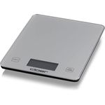 Cloer Küchenwaage 6878, digital, 10kg , 1 g Teilung, Zuwiegefunktion, Glaswiegefläche, silber