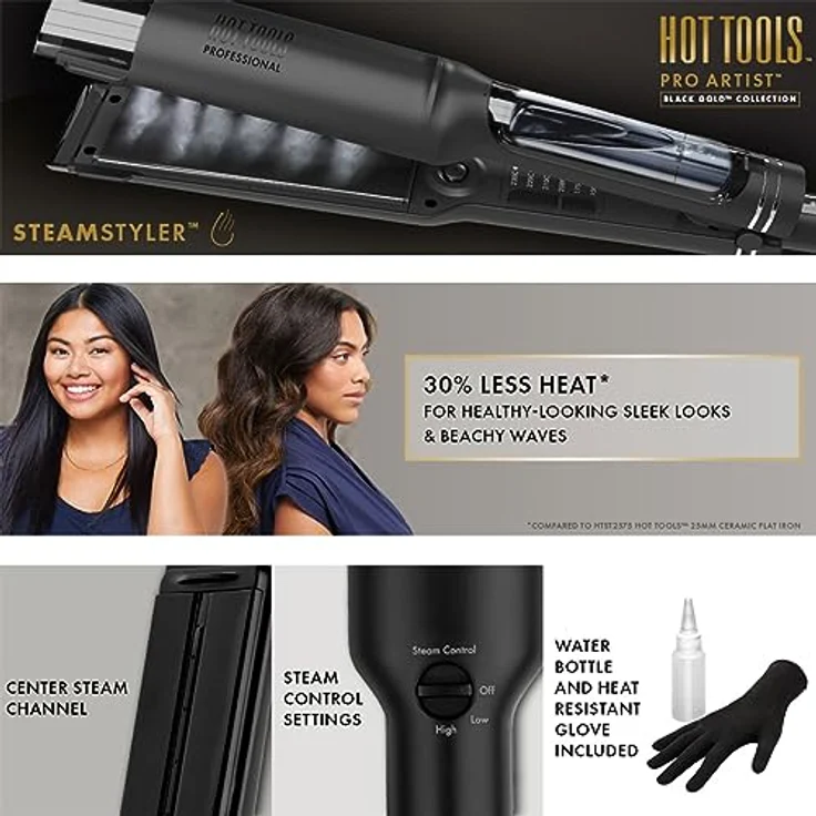 Hot Tools - Black Gold Steamstyler - Stoomstijltang – Bild 5