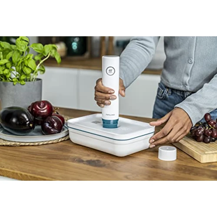 ZWILLING Fresh & Save Vakuumpumpe, handliches Vakuumgerät, Weiß-La Mer – Bild 3