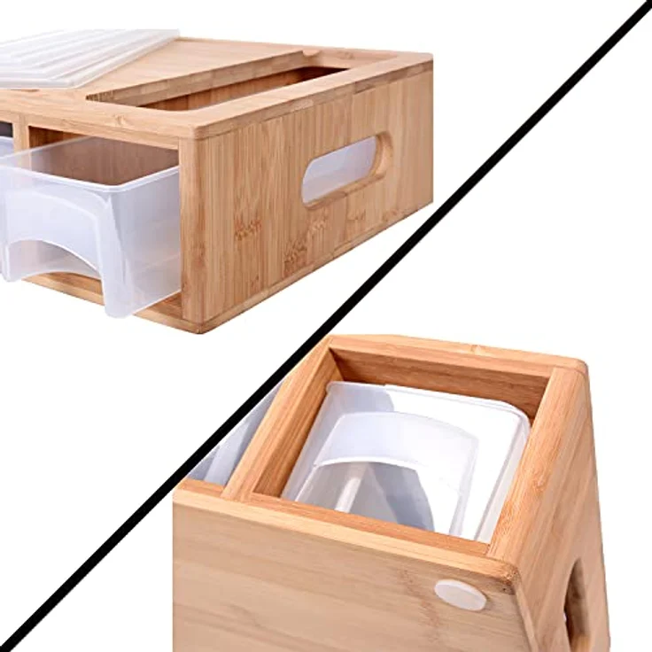 GRÄWE Bambus Schneidbrett mit Auffangschalen 40 x 27 x 9 cm Rechtshänder – Bild 4