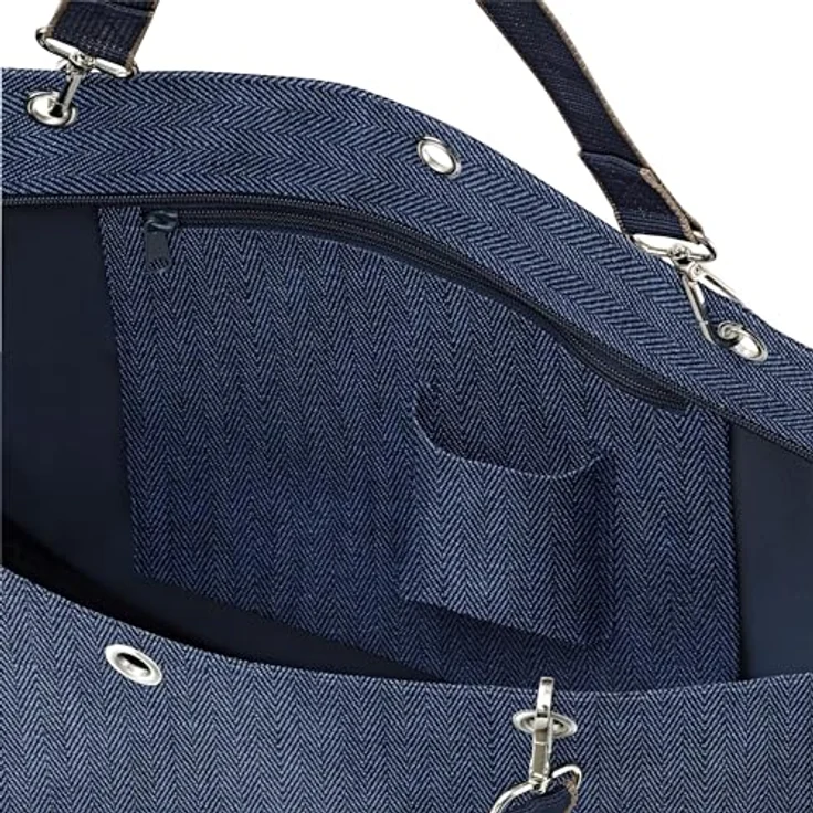 reisenthel Classic Shopper XL Herringbone Dark Blue, Einkaufstasche mit Polyester Material, Blau – Bild 3