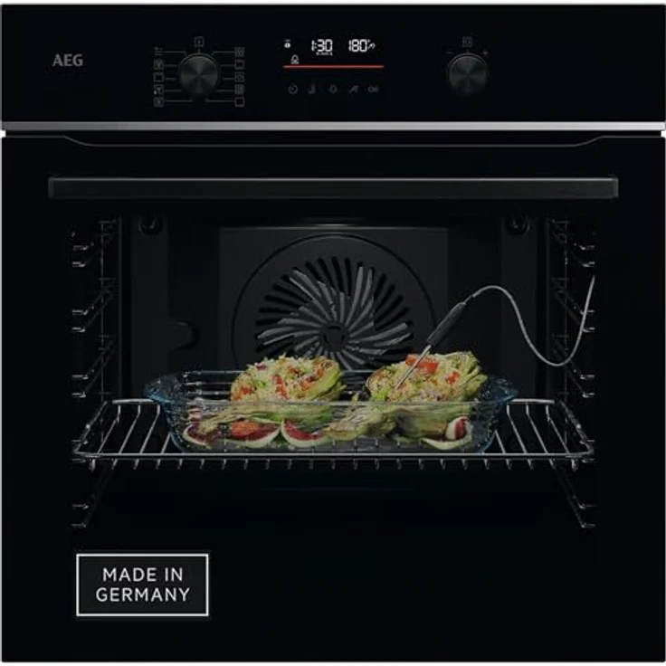 AEG Wifi Einbaubackofen TA5PB50WAB, LED-Touchdisplay, Made in Germany, Pyrolyse Selbstreinigung, Feuchtigkeitszugabe für knusprige Krusten, Kerntemperatursensor, 45 Automatikprogramme – Bild 1