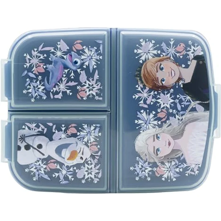 Stor Lunchbox Disney Frozen, Kinder Brotdose mit 3 Fächern, robust und leicht zu öffnen, für Schule und Ausflüge – Bild 2