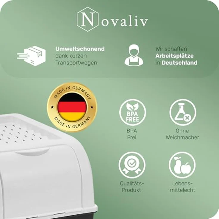 Novaliv Kartoffel Aufbewahrungsboxen Set | 3,5L + 5L + 9L | Weiß | Stapelbare Gemüseboxen für Kartoffeln, Zwiebeln und Obst – Bild 5