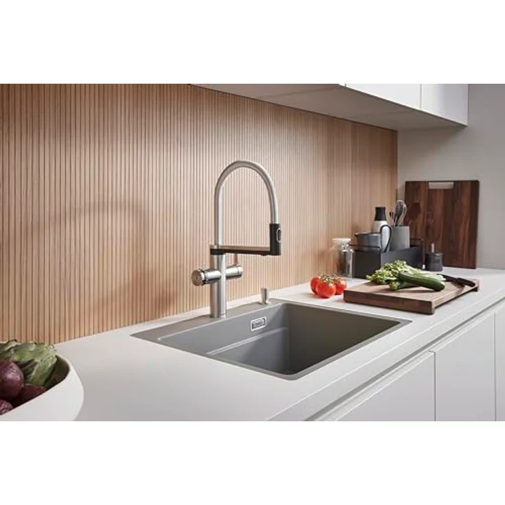 BLANCO CHOICE Icona | Multifunktionale Armatur aus Edelstahl | Gekühltes still, medium, sprudel & kochend heißes Wasser | Inkl. App zur Personalisierung | Farbauswahl: Edelstahl, Matt Schwarz, Satin Gold, Satin Dark Steel – Bild 4