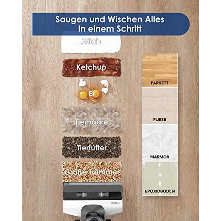 Tineco Floor One S5 Smart Nass-Trocken-Sauger, 35 min Akkubetrieb, 2-Tank-System, Sprachassistenz, schwarz – Bild 2