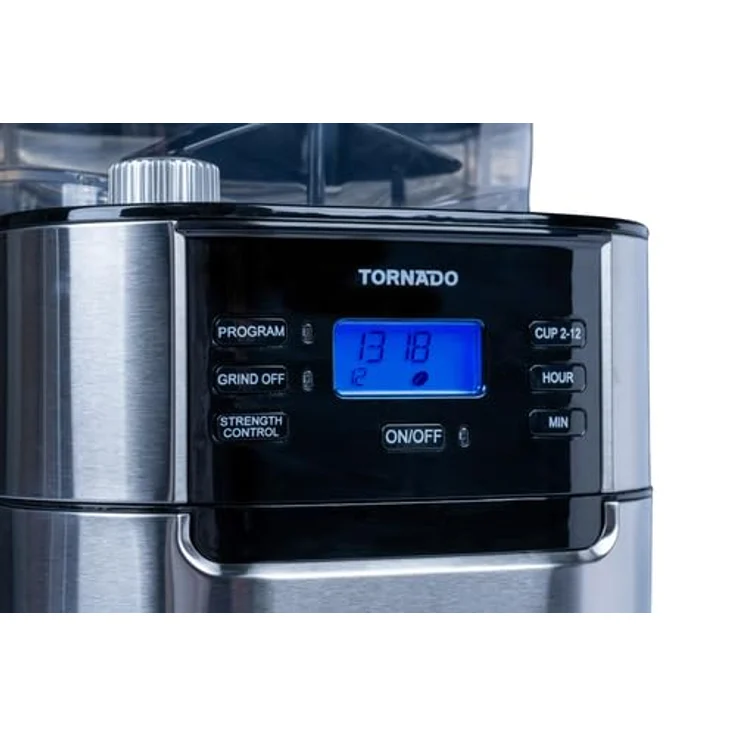 Tornado TCM1025AGS Filterkaffeemaschine Edelstahl Schwarz, Permanentfilter, 1000W, platzsparend – Bild 2