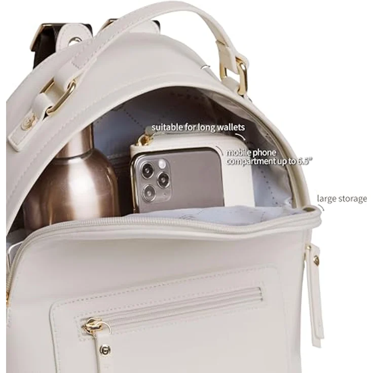 bugatti Ella City Rucksack, 28 cm, 100% Polyurethan, Farbe weiss, kompaktes Design – Bild 4