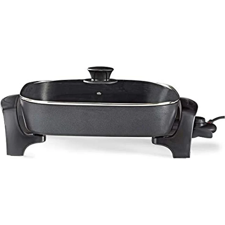 Nedis FCSP110EBK40, Tischgrill elektrisch mit einstellbarem Thermostat, Schwarz – Bild 2
