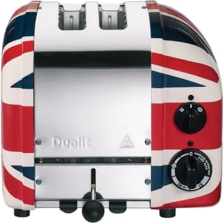 Dualit Classic Toaster Union Jack Jubiläumstoaster, 2-Schlitz Toaster mit stufenloser Bräunungssteuerung und handgefertigten Union-Jack-Seitenteilen – Bild 2