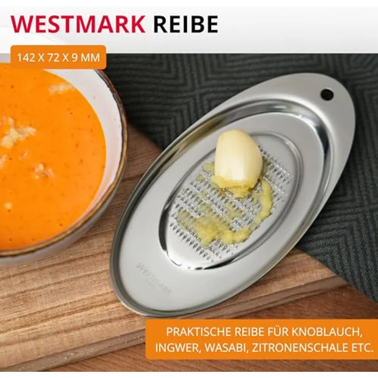 Westmark Ingwer--Gewürzreibe, Oval, Rostfreier Edelstahl, Silber, 11562260 – Bild 3