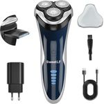 SweetLF Rasierer Herren Elektrischer Rasierapparat mit Präzisionstrimmer Bartschneider Nass- & Trockenrasierer IPX7 & LED Energieanzeige, SWS7105 - SWEETLF Elektrorasierer mit Flex & Float Rotationsrasierer, 1 St. Schnellladung und 2 St. Dauer, Präzisionstrimmer, IPX7 wasserdicht, LED-Poweranzeige