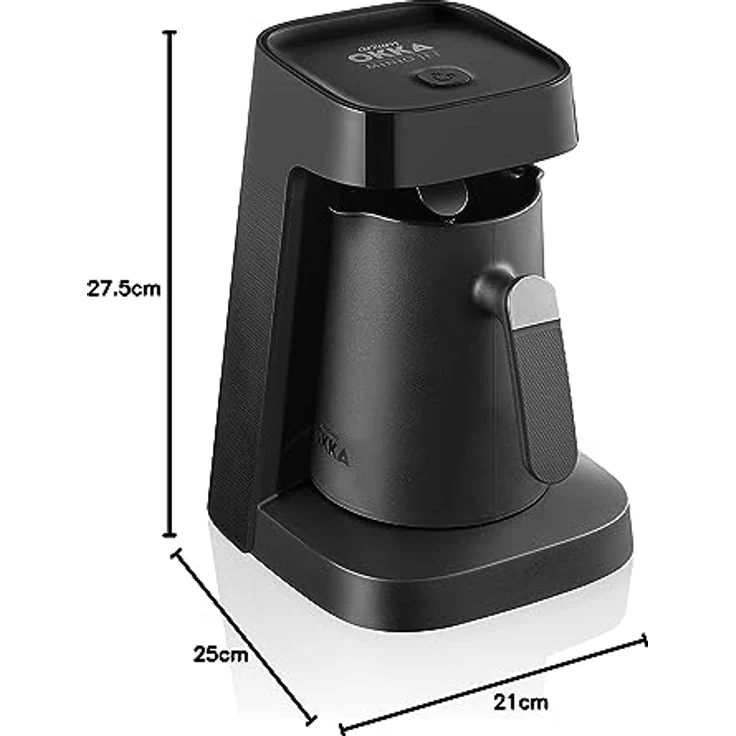 Arzum OKKA MINIO JET türkische Kaffeemaschine, türkische Kaffeekanne, 400 W, 5 Tassen Kaffeekapazität, Überlaufschutz, akustisches Warnsystem (Chrom) – Bild 5