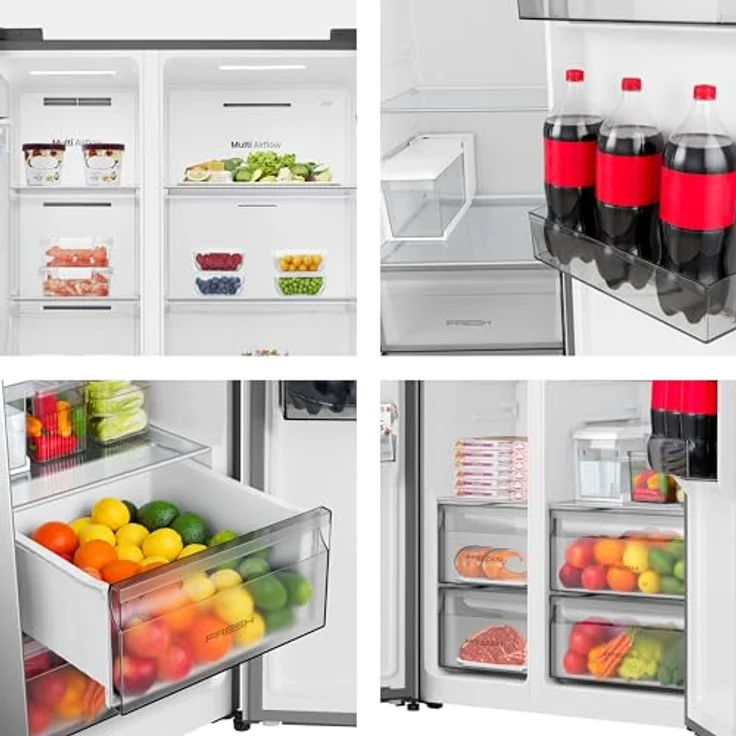 Hisense RS5P528STIE, Side-by-Side Kühl-Gefrier-Kombination in Edelstahl, 347 Liter Nutzinhalt, No-Frost-Technik, für 3-4 Personen, Energieeffizienzklasse E – Bild 12