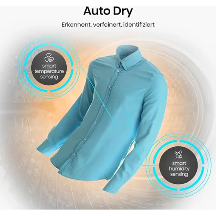 Hisense DH3I802BWCD Wärmepumpentrockner, 18 Programme, QuickDry, Auto Dry Sensoren, Anti-Allergie, LED-Farbdisplay – Bild 7