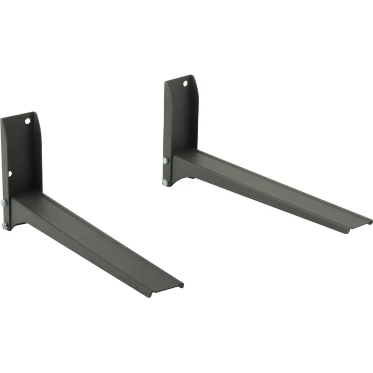 Drall Instruments Universal Wandhalterung H76B, schwarze Wandmontage für Mikrowellen und Küchengeräte, Tragfähigkeit 30 kg