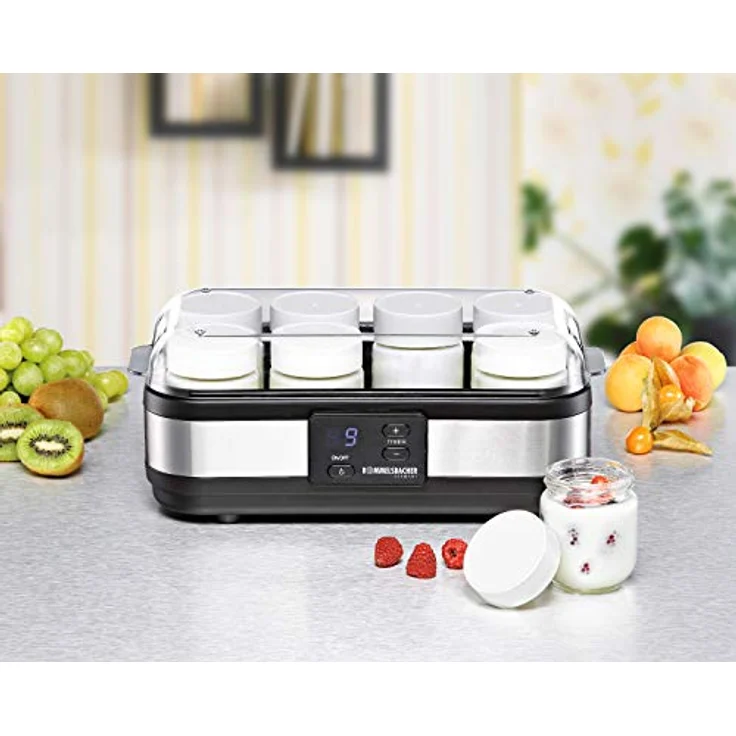 ROMMELSBACHER Joghurtbereiter JG 40 - für bis zu 1200 g Joghurt, LCD Display, 18 Stunden Zeitschaltuhr, automatische Abschaltung, elektronische Temperaturregelung, 8 Portionsgläser à 150 ml, 40 Watt – Bild 3
