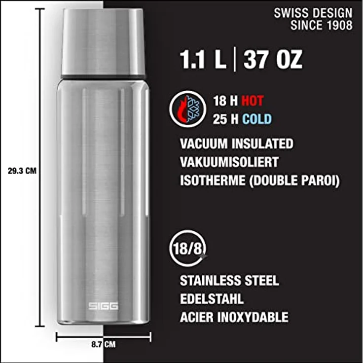 SIGG Gemstone IBT Thermo Trinkflasche (1.1 L), schadstofffreie und isolierte Trinkflasche, auslaufsichere Thermo-Flasche aus Edelstahl – Bild 2