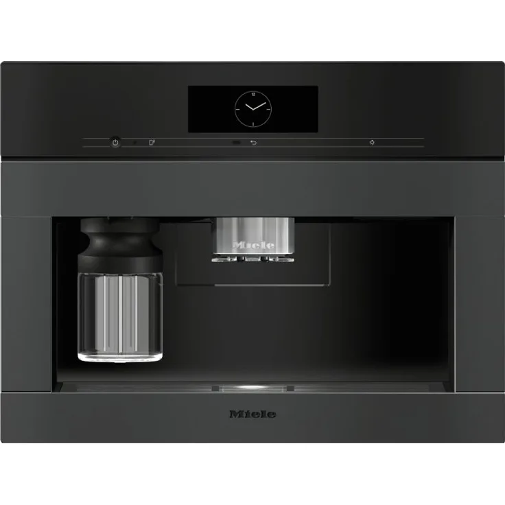 Miele Einbau-Kaffeevollautomat CVA 7845 Obsidianschwarz Matt, mit Frischwasseranschluss, 3 Bohnenbehältern und automatischer Reinigung