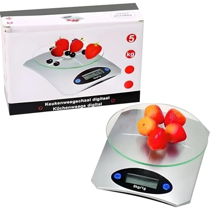 Retoo Digitale Küchenwaage bis zu 5 kg Tragkraft mit leicht ablesbarer LCD-Anzeige, Digitalwaage mit Zuwiegefunktion, Haushaltswaage mit Tara, Feinwaage, Grammwaage, Essenswaage, Silber – Bild 2