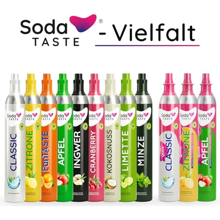 SodaTASTE Quick Classic CO2-Zylinder, 2er-Pack für Wassersprudler mit Quick Connect System, TÜV-geprüft, bis zu 120l Sprudelwasser – Bild 5