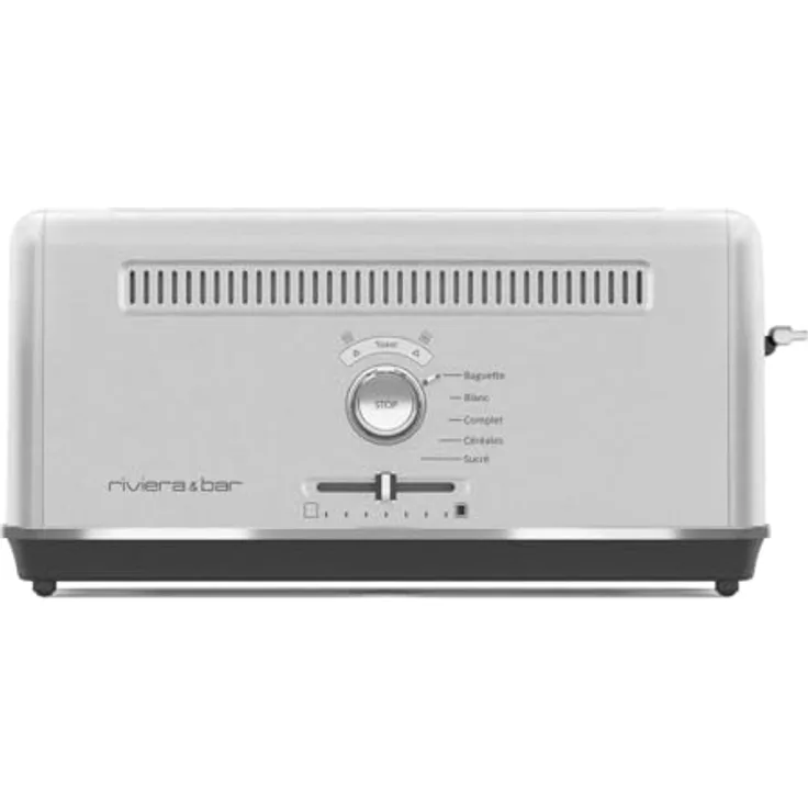 Riviera-et-Bar Toaster Expert QGP660, Edelstahl, extra langer Schlitz (26 cm), 7 Bräunungsstufen, 5 Programme, visuelle Bräunungsprüfung, 1010 Watt