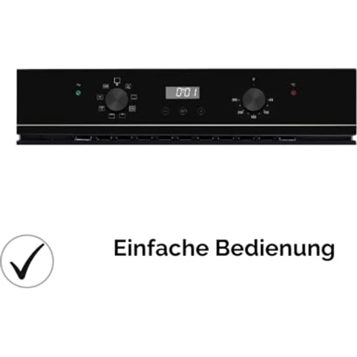 Wolkenstein Einbaubackofen WMO 80 XL 62L 8 Funktionen Grill & Umluft Eco-Funktion A, Edelstahl – Bild 4