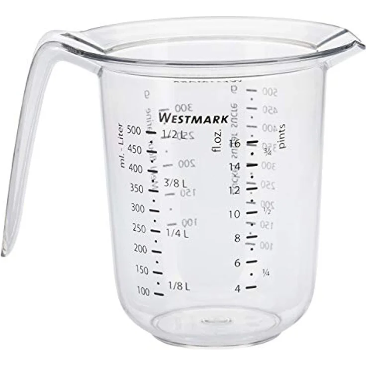 Westmark Messkanne mit mehrsprachigen Messskalen und verschiedenen Maßeinheiten, Füllvolumen: 0,5 Liter, Kunststoff, Transparent, 30642270 – Bild 5