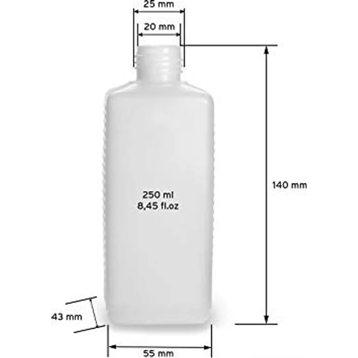 Octopus 10x 250 ml Octopus Kunststoffflaschen, HDPE Plastikflaschen mit schwarzen Schraubverschlüssen, inkl. Beschriftungsetiketten – Bild 4