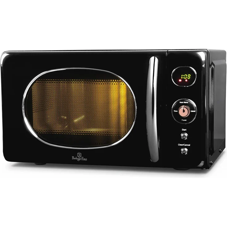 Berlinger Haus 20 L Mikrowelle, digitale Steuerung, 800 W, Farbe Black Rose, mit 6 Leistungsstufen und Auftaufunktion