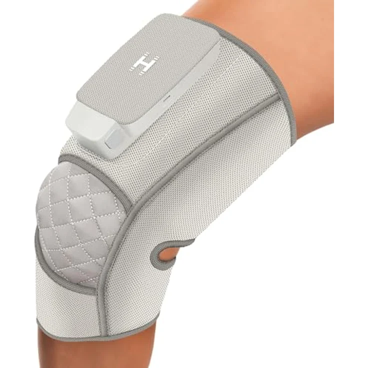 HoMedics Modulair Kompressions-Knieunterstützung & Controller-Set - Kniemassagegerät mit Wärme, individuellen Einstellungen, Kompressionsmassage - 5 Intensitäten, 4 Programme, 3 Stufen Wärme, tragbar, kabellos - schwarz – Bild 1