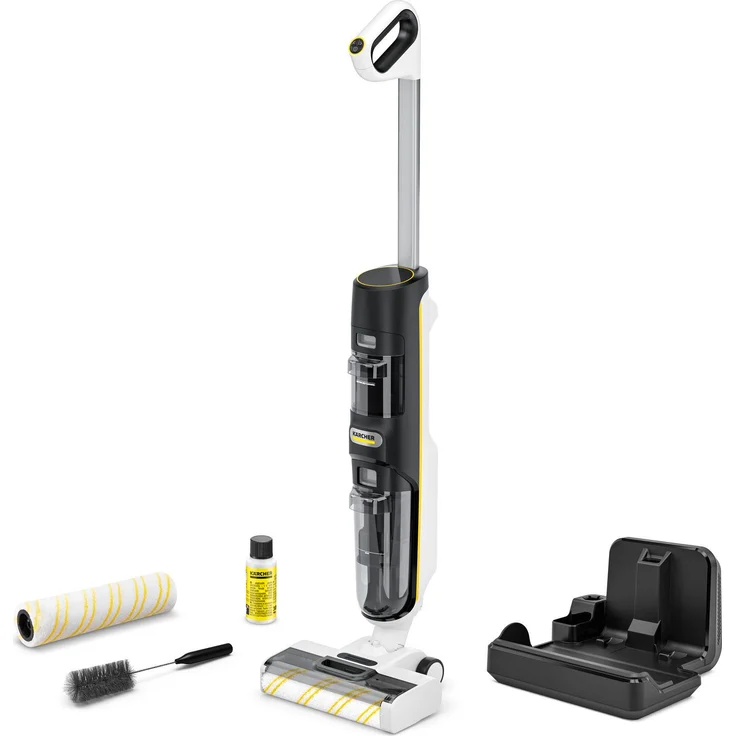 Kärcher FCV 4 Dry Extra, selbstreinigender Saugwischer mit 3-in-1-Funktion, Kantenreinigung, 45 Min Akkulaufzeit, Hygienic!Spin Technologie – Bild 1