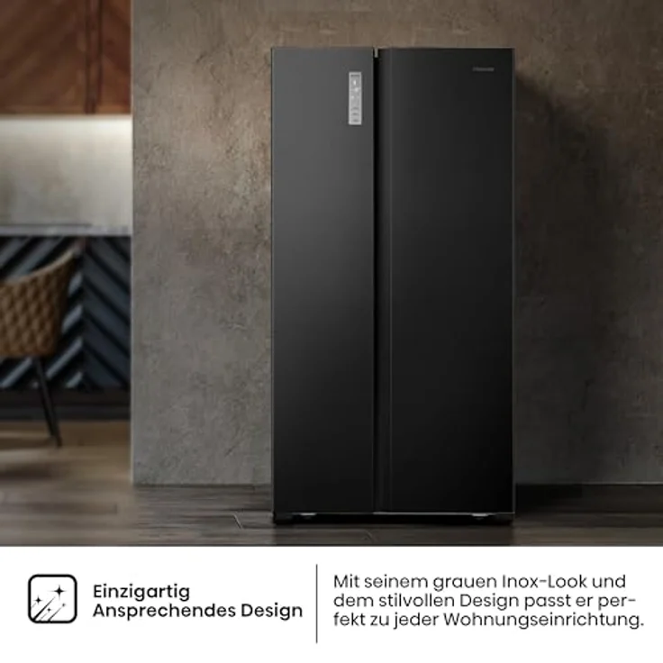 Hisense RS677N4BFD Side-by-Side-Kühlschrank, freistehend, schwarz, Energieklasse D – Bild 15