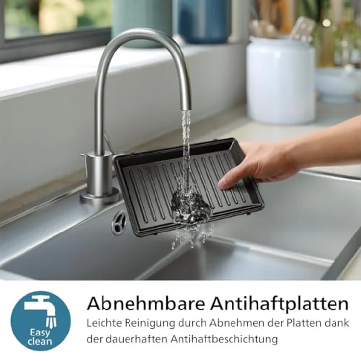Philips Sandwichmaker 5000 Series HD2350/80, 3 austauschbare Plattensätze, 750 W, gleichmäßiges Aufheizen, kompakte Aufbewahrung, Schwarz / Silber - Preisvergleich – Bild 5
