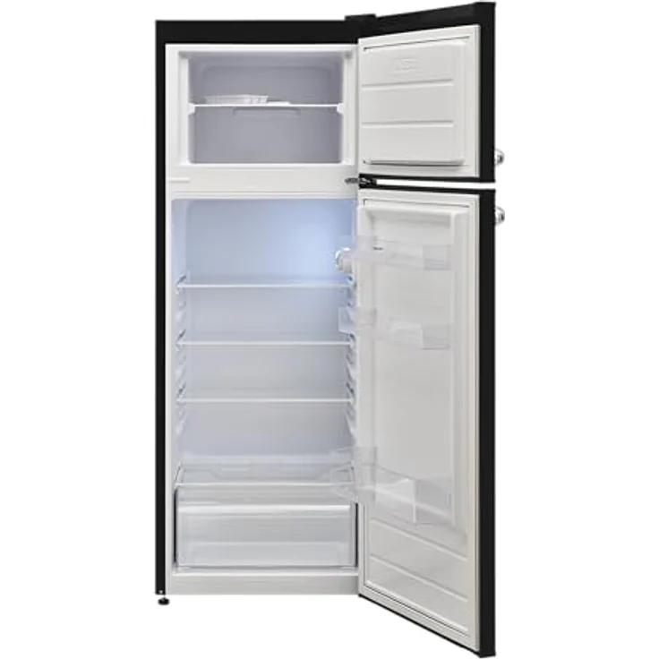 Respekta Kühlschrank freistehend Retro 171 Liter mit 4* Gefrierfach, 144 cm hoch, schwarz – Bild 2
